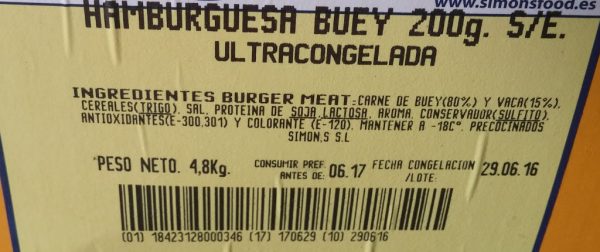 Hamburguesa Buey 200gr caja 4.8kg - Imagen 4