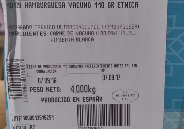 Hamburguesa Ternera Halal 110gr caja 4kg - Imagen 4